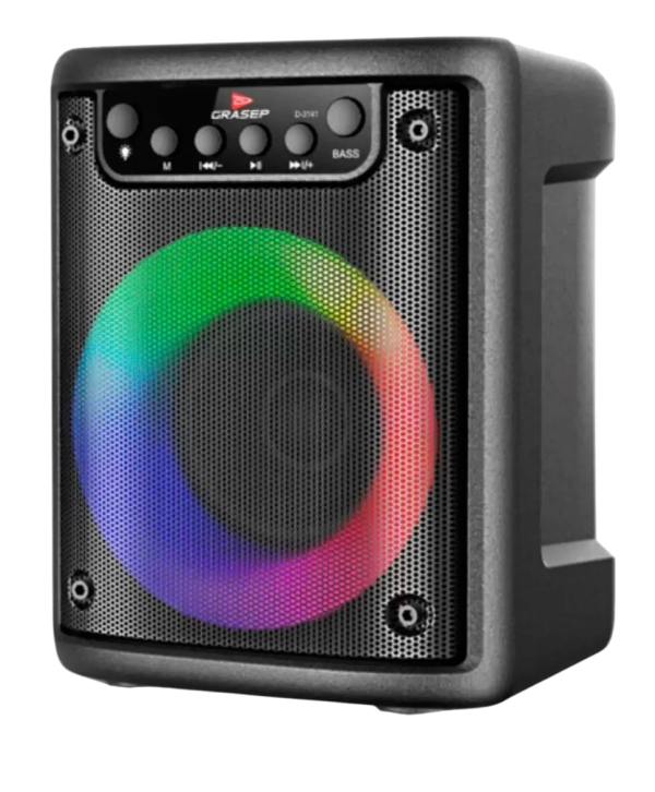 Grasep D-3141 Caixa de Som Bluetooth 10W Preto Luz LED - Imagem 2