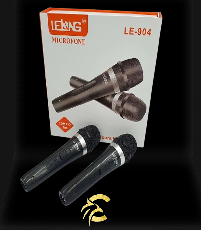Microfone Duplo Com Fio Lelong LE-901